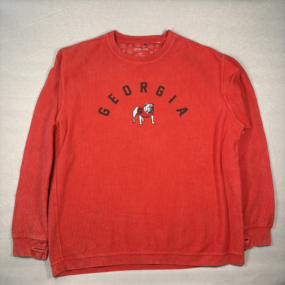 Georgia Bulldogs Shirt Mens XL Red NCAA Football Three Square Thermal Waffle